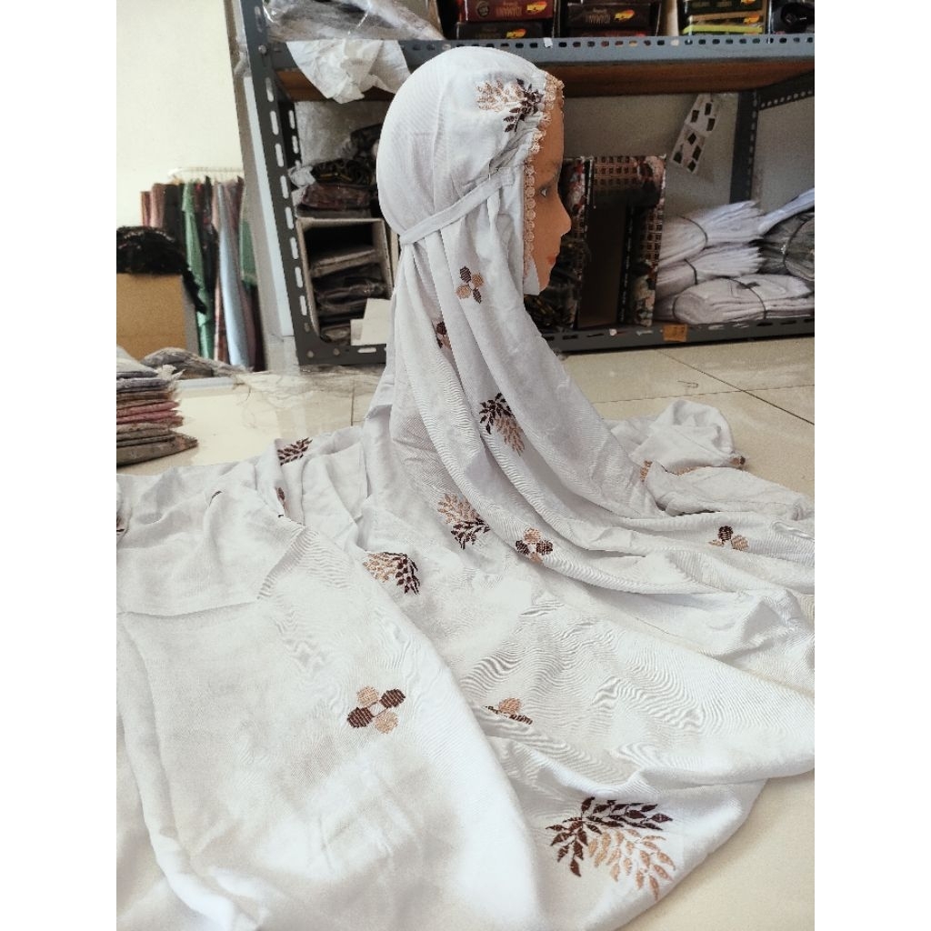 mukena Terusan Rayon bordir seribu bunga