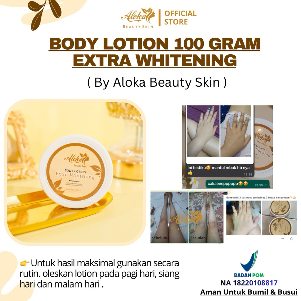 BODY LOTION ALOKA BEAUTY EXTRA WHITENING 100 gram