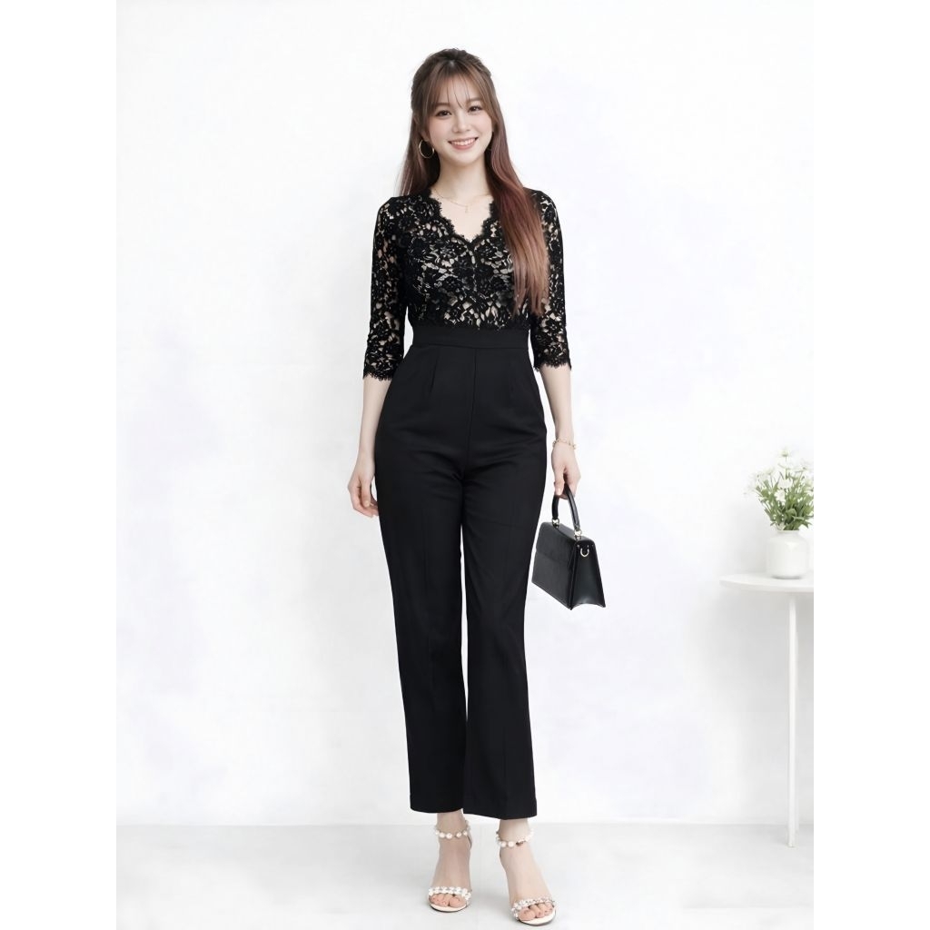 Jumpsuit Milea Gisella Jampsuit Wanita Brukat Kekinian Terbaru Rx