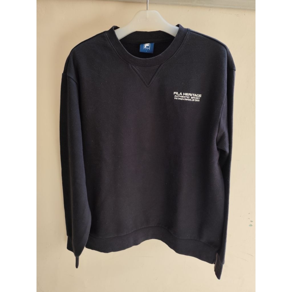 crewneck fila heritage black