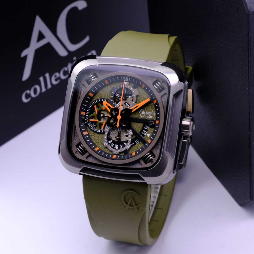 ALEXANDRE CHRISTIE AC 6577 GREY GREEN PRIA GARANSI RESMI 1TAHUN
