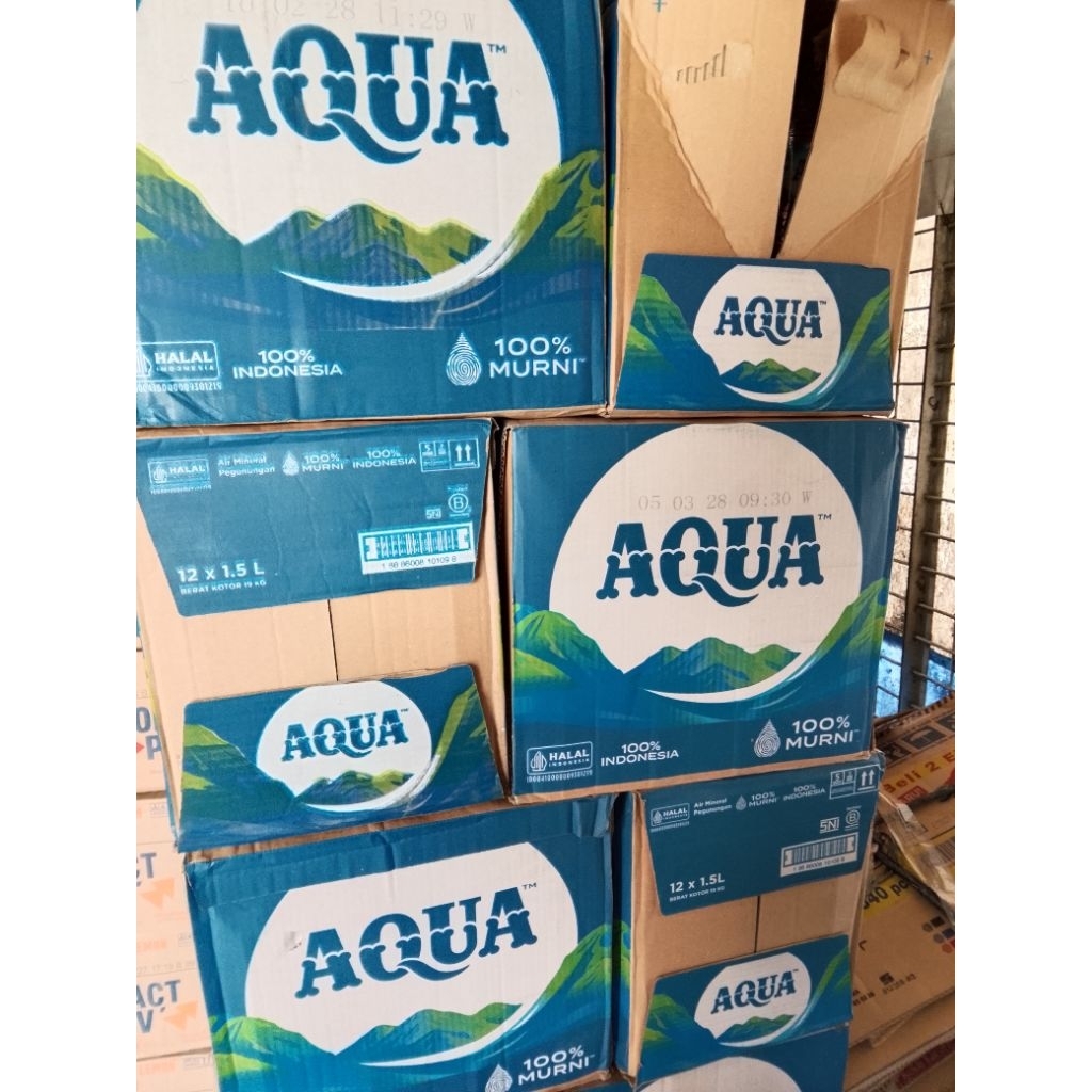 Aqua botol 1,5 Liter dan 600 Ml per dus