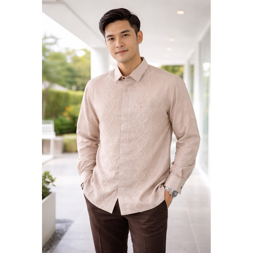 DANESWARA TENUN - Kemeja Tenun songket Bulu Lengan Panjang Exclusive / Atasan Batik pria