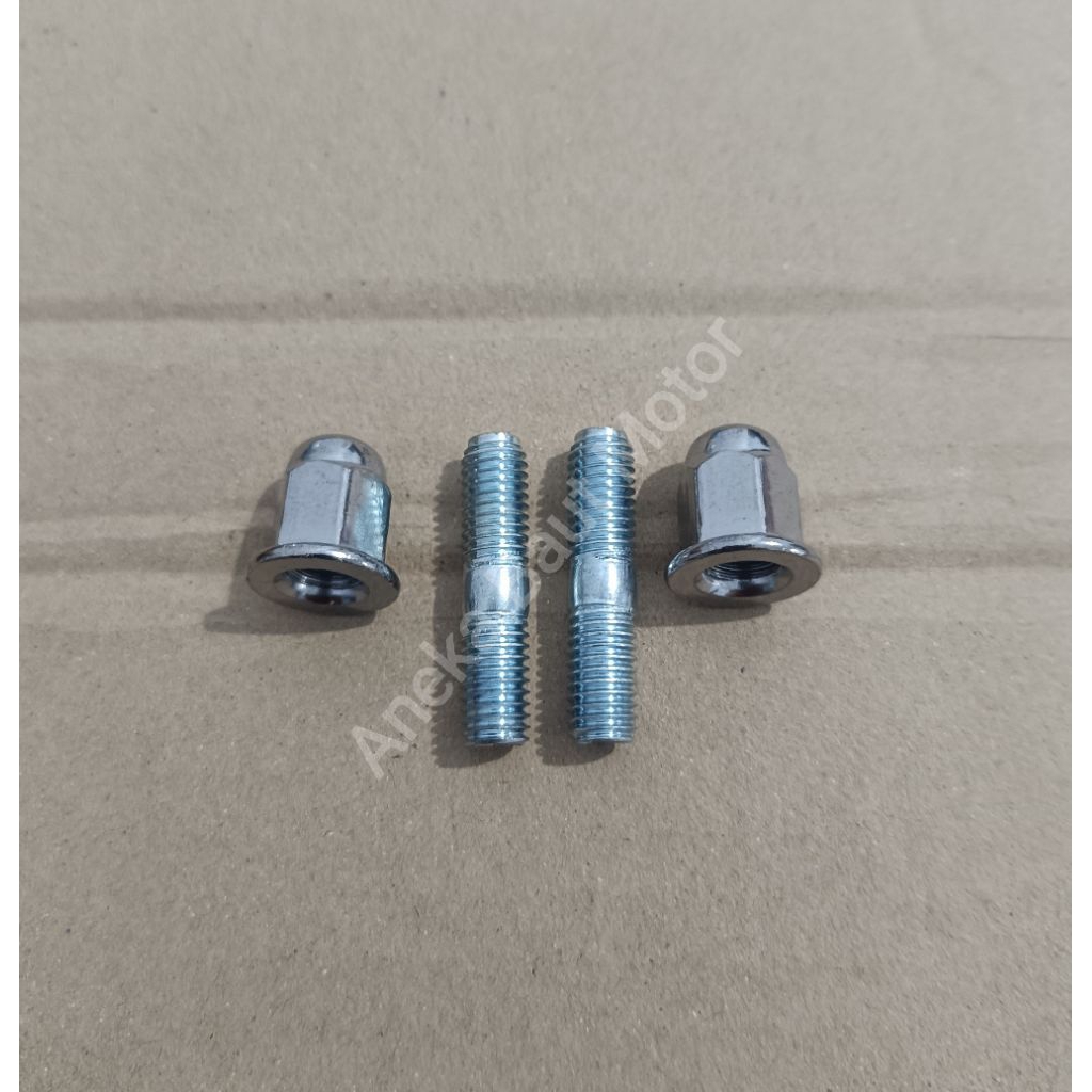 Baut Tanam Knalpot + Mur Topi Knalpot Drat Baut 12 Mio Aerox Lexy Nmax @1set