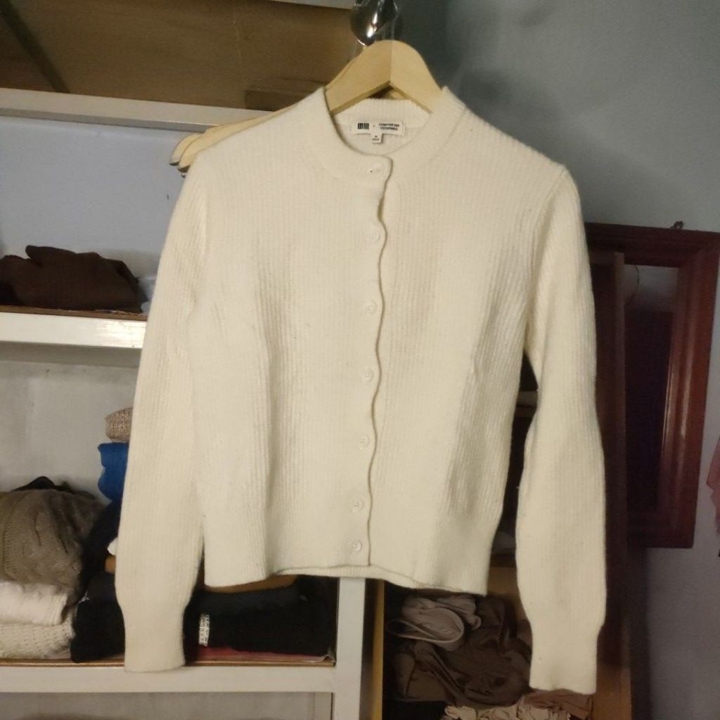 cardigan rajut tweed Uniqlo collab