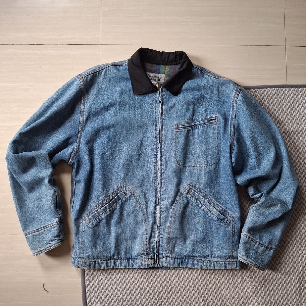 alternatif detroit jacket, jeans jacket boxy fit (preloved)