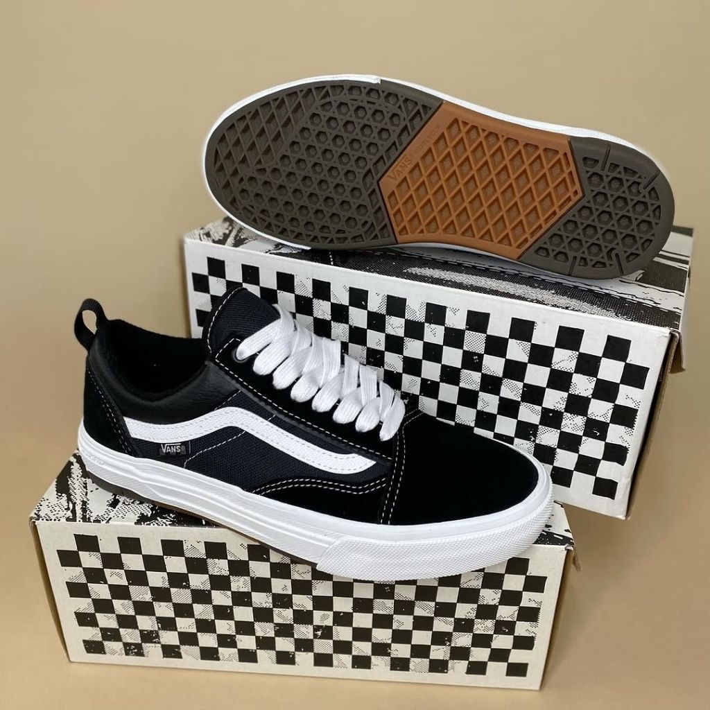 SEPATU VANS BMX PROOF WAFFLECUP BLACK WHITE ORIGINAL