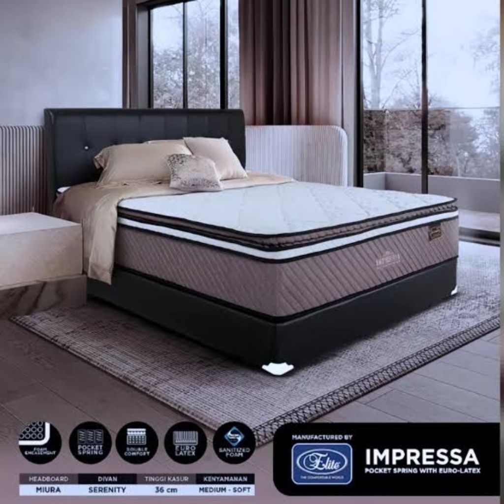 SPRINGBED SERENITY IMPRESSA POCKET LATEX/IMPRESSA/IMPRESSA POCKET LATEX/UK 90 X 200 - 200 X 200/ KAS