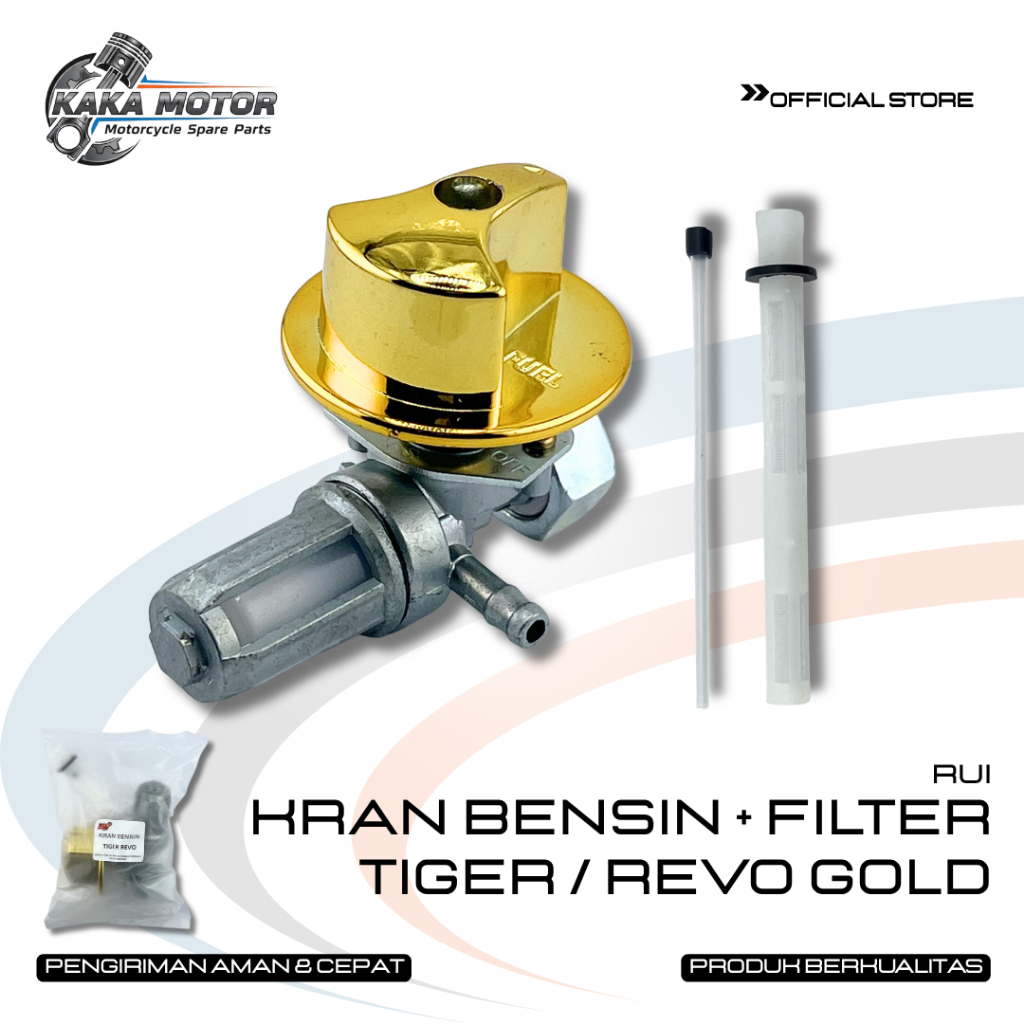 KRAN BENSIN PLUS FILTER TIGER REVO GOLD - KRAN BENSIN TIGER REVO TIGER NEW PLUS FILTER BENSIN GOLD