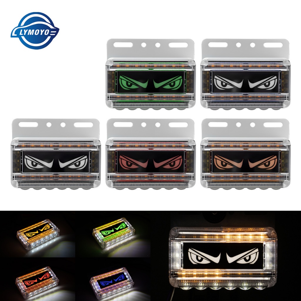 Lampu Peringatan Samping Truk, Lampu Hias Mata Setan, LED 24V, Lampu Sinyal Tahan Air