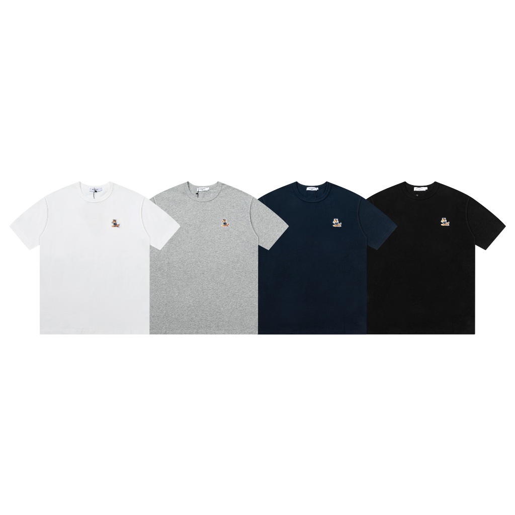 8806#Maison Kitsune Kaos Lengan Pendek Rubah Santai Terbaru