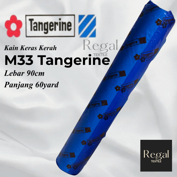 Kain Keras Kerah M33 Tangerine - 1Roll Lebar 90cm Panjang 60yard