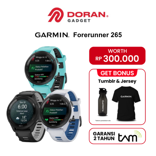 Garmin Forerunner 265 Music GPS Running Smartwatch - Garansi TAM 2 Tahun