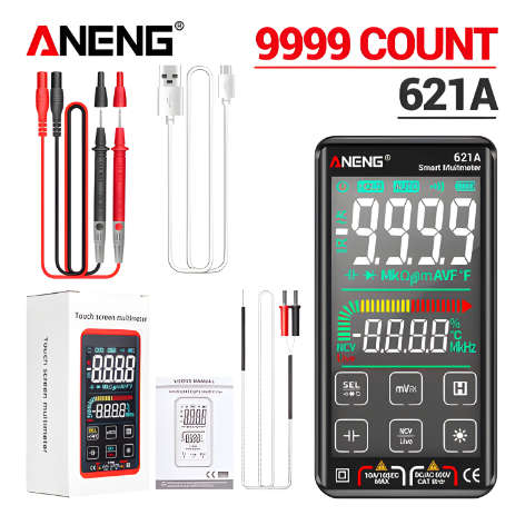 ANENG Smart Digital Multimeter Tester Transistor Touch Screen - 621A