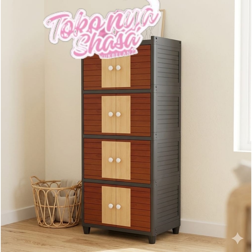 Toko Shasa Pekanbaru "SALE" LEMARI PLASTIK 4 SUSUN JUMBO LEMARI PLASTIK JUMBO TABITHA LEMARI PLASTIK