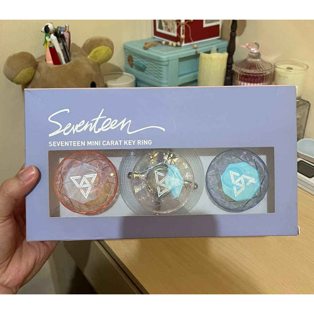 [READY STOCK INA] SEVENTEEN OFFICIAL LIGHTSTICK KEYRING CARAT DIAMOND RING LIGHT STICK LS CARAT BONG