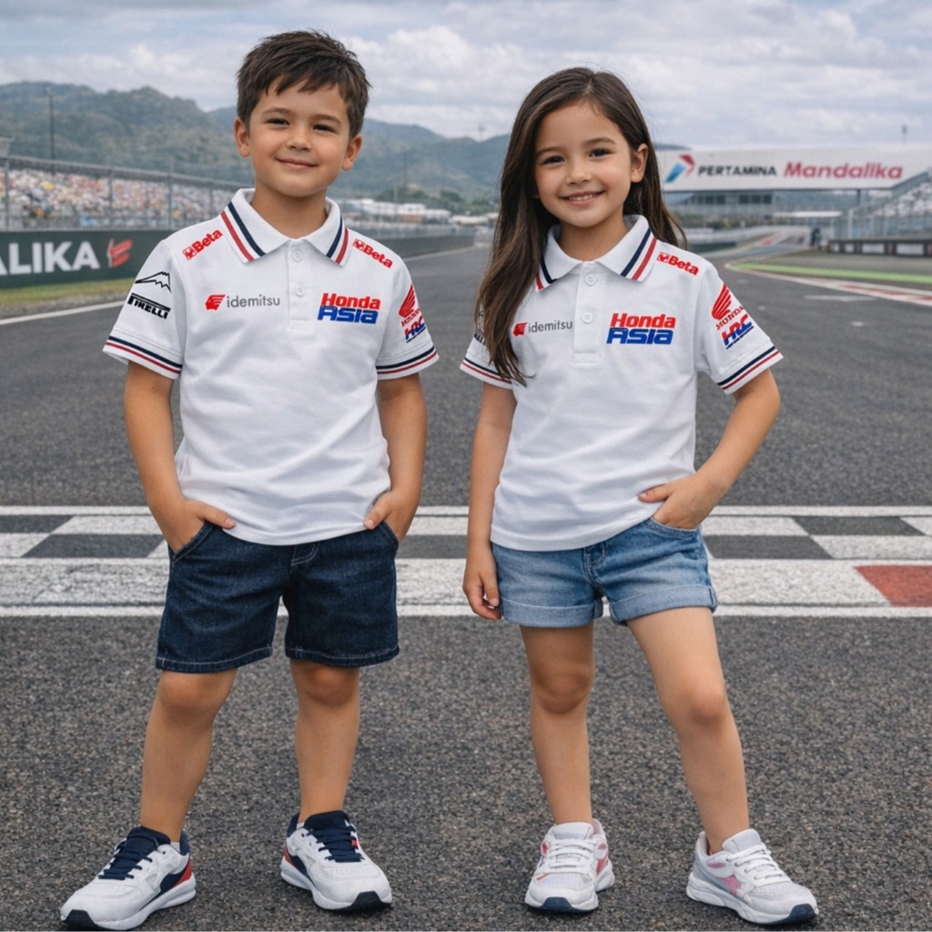 Polo Shirt Anak Honda Asia Racing Team – Edisi Mandalika (Official Merch)