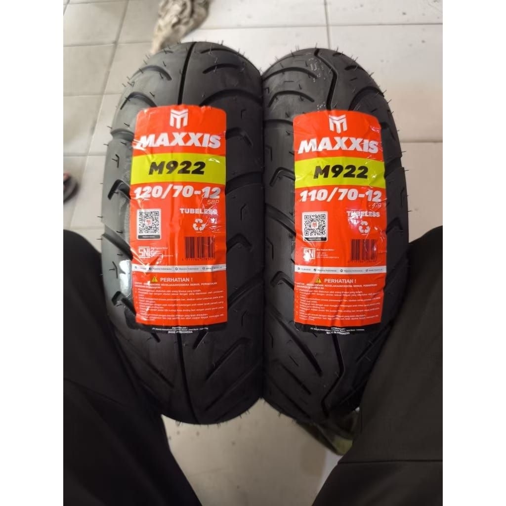 TOP!!! Ban motor scopy,beat street sepasang ukuran 110/70-120/70-12 tubles merk maxxis