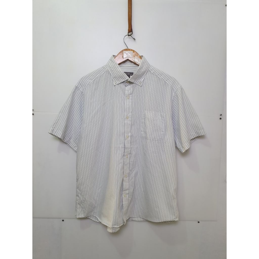 Kemeja Pendek Strip Putih Eddie Bauer