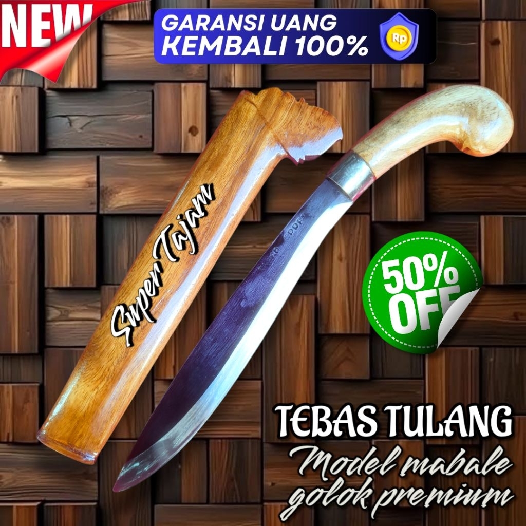 ALAT TEBAS PERKEBUNAN SUPER TAJAM BAJA TEBAL GAGANG KAYU CENDANA PREMIUM KUAT AWET UNTUK KEBUN BAMBU