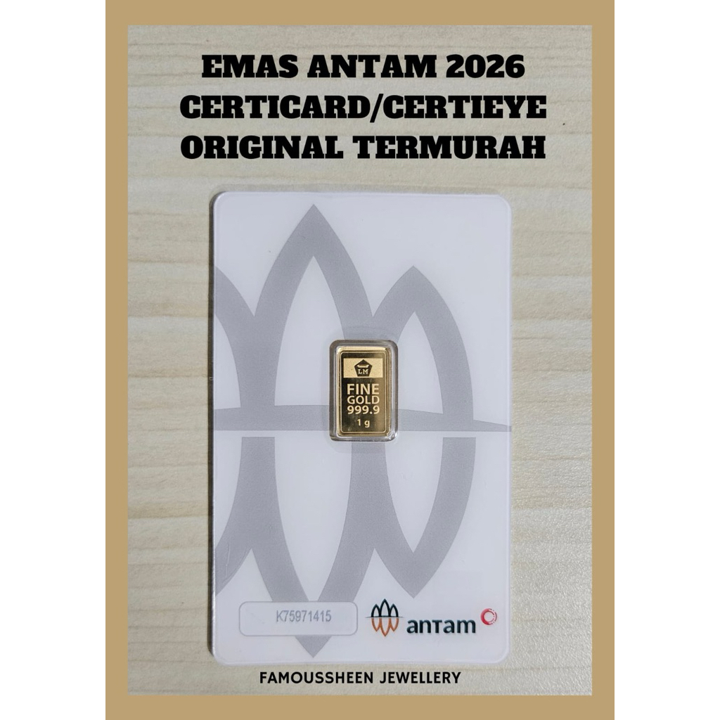LOGAM MULIA ANTAM 1 GRAM CERTIEYE TERBARU 100% EMAS ORIGINAL