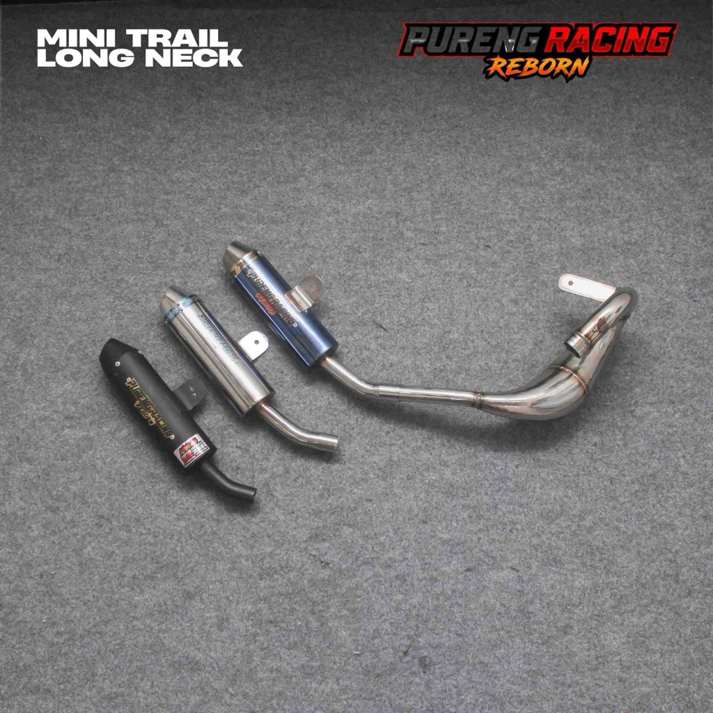 PURENG RACING REBORN - KNALPOT MINI TRAIL TYPE LONG NECK SERIES  50 CC & 65 CC FULL SET FULL SYSTEM 
