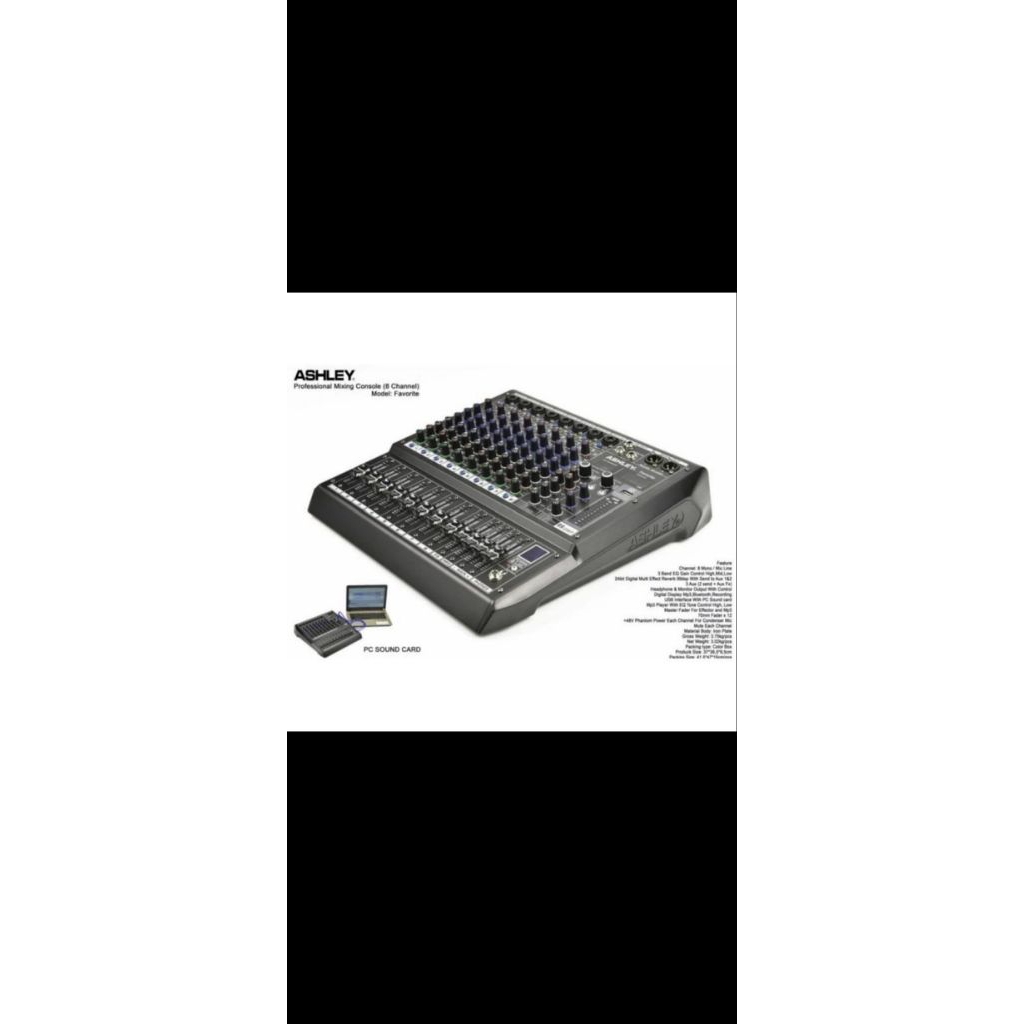 Mixer Audio 8 channel Ashley Favorite-8 Original -- PC Soundcard+BT