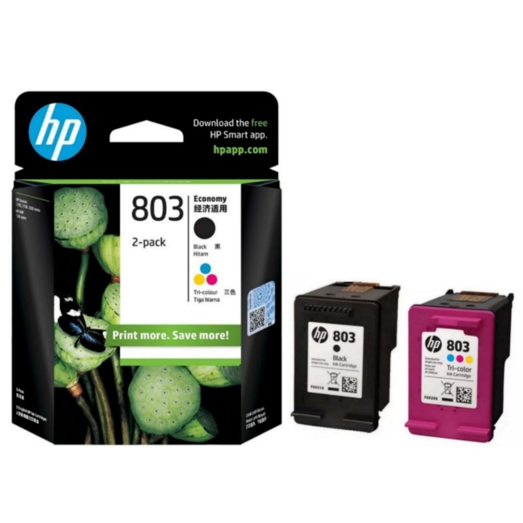 TINTA CARTRIDGE COMBO PACK HP 803 BLACK & COLOR ORIGINAL FOR Printer : HP DeskJet 1110 HP DeskJet 11