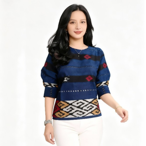 Blouse Batik Wanita Elegan Kerja Kantoran | Atasan Batik Wanita Modern Formal