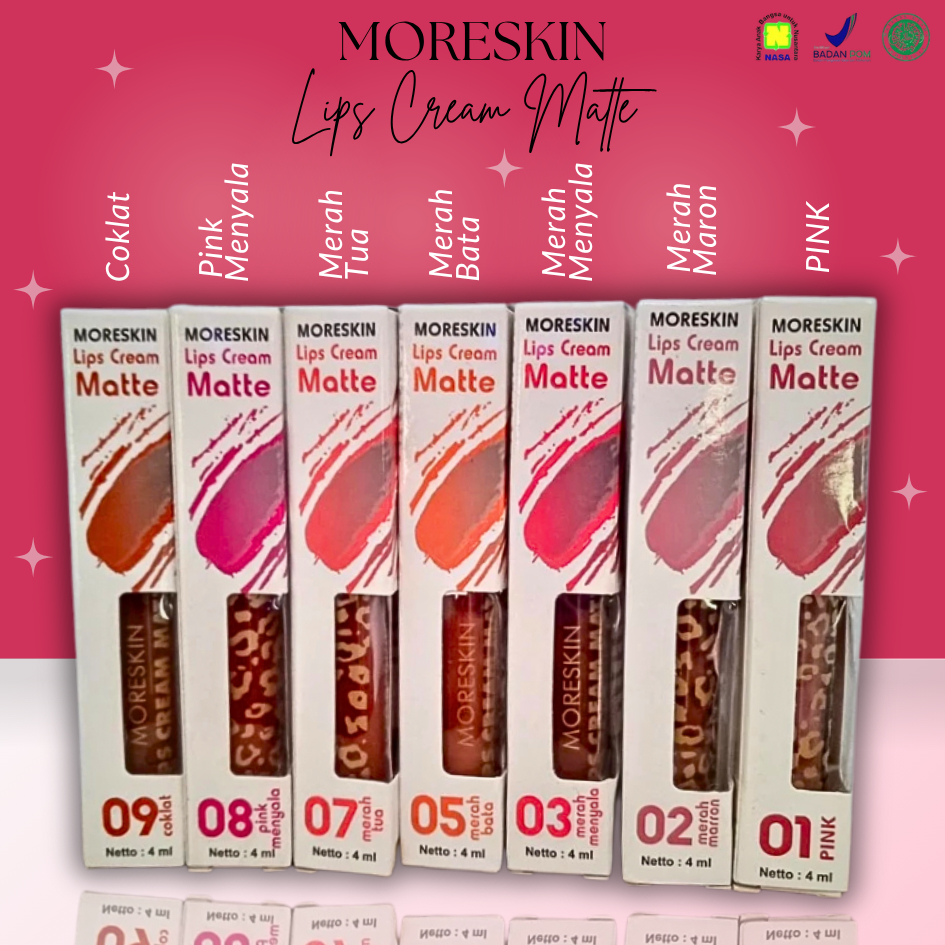 Moreskin Lip Cream Matte Nasa Original - Lipstik Moreskin - Lipstik Nasa Original 100%