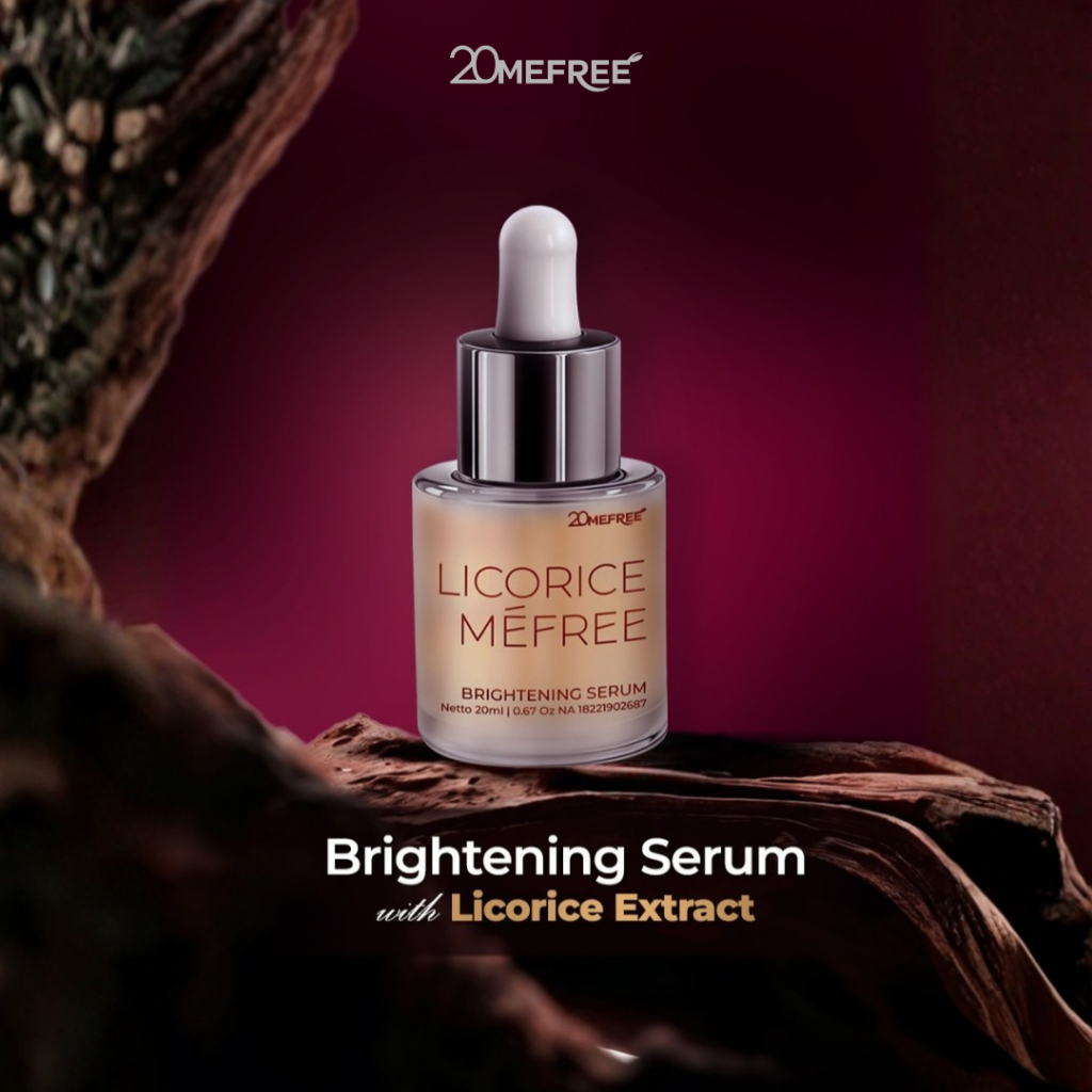 Serum Brightening | 20Mefree Licorice Mencerahkan Kulit Samarkan Noda Gelap dan Bintik Hitam