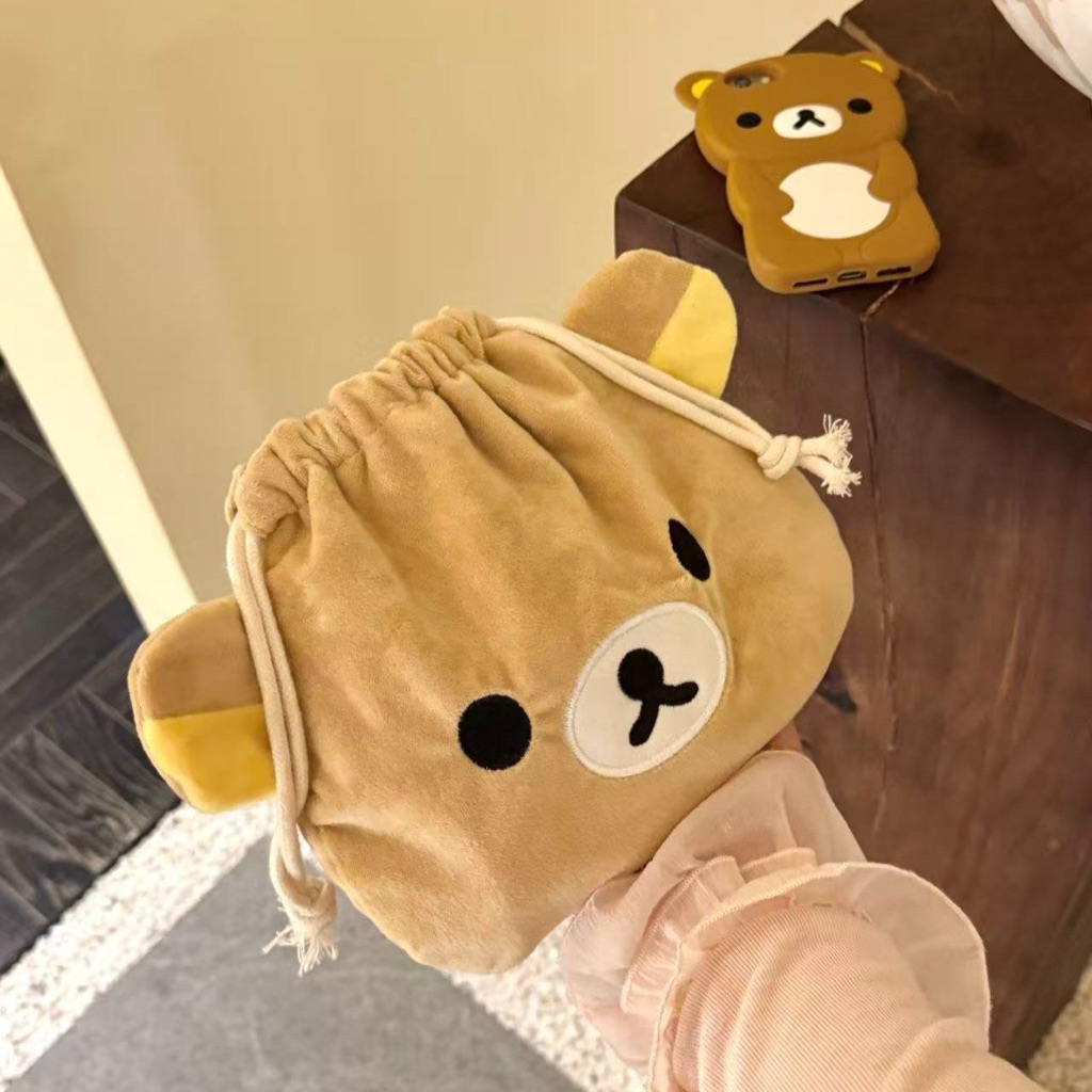[PREORDER] Pouch Serut Plush Rilakkuma – Tas Makeup & Organizer Kapasitas Besar