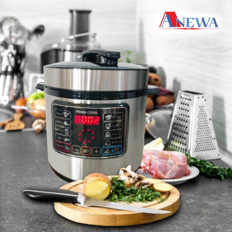 Anewa Presto Listrik Prima Cook 10 in 1 Fungsional Hemat Energi 6L Smart Touch Anti Lengket Keep War