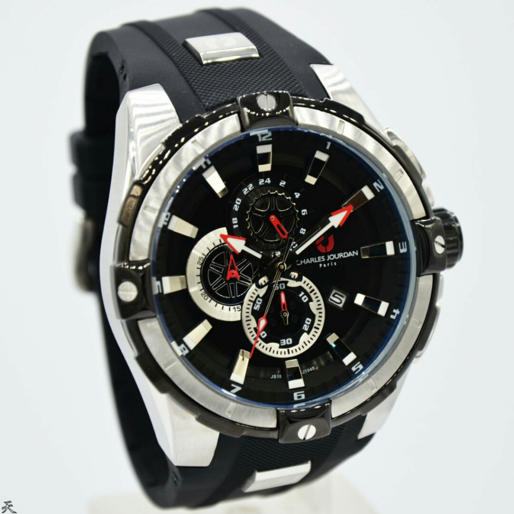 ARLOJI PRIA KARET CHARLES JOURDAN CJ1040-1332C
