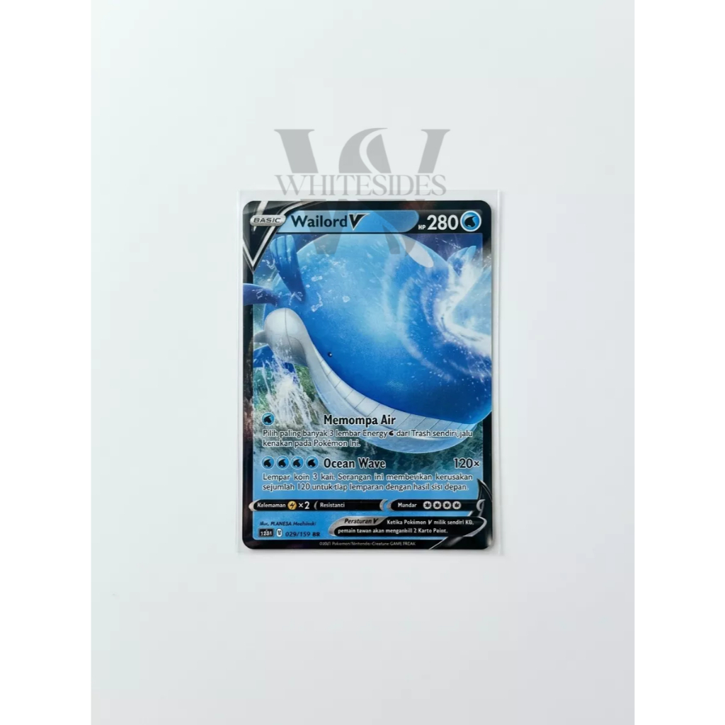 Wailord V - SC3A 2021 Pedang & Perisai Koleksi VMax Set A Berkilau Pokemon Charizard Snorlax Psyduck