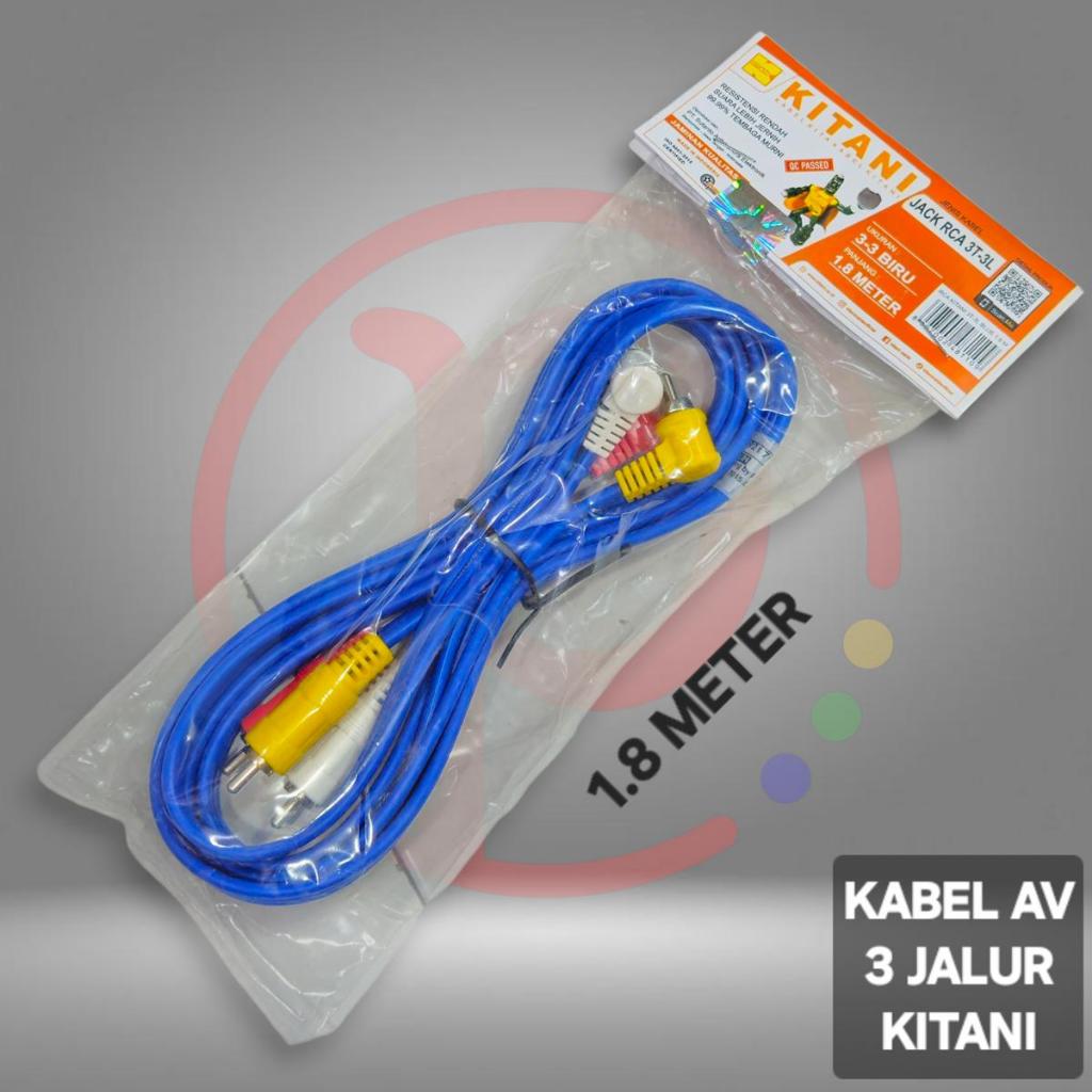 Kabel AV Kitani 3 - 3 / Cable RCA to RCA Audio Video 3 Jalur (1.8M) Kitani