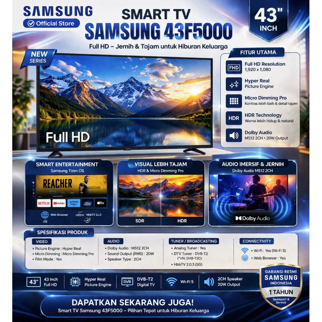 televisi SAMSUNG 43F5000