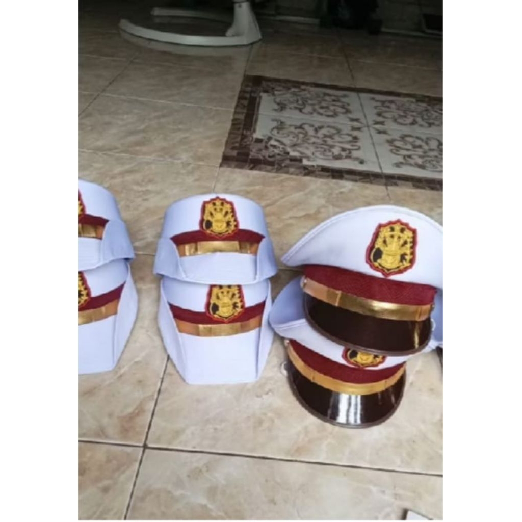 topi pet paskibra dan topi kowad akpol murmer