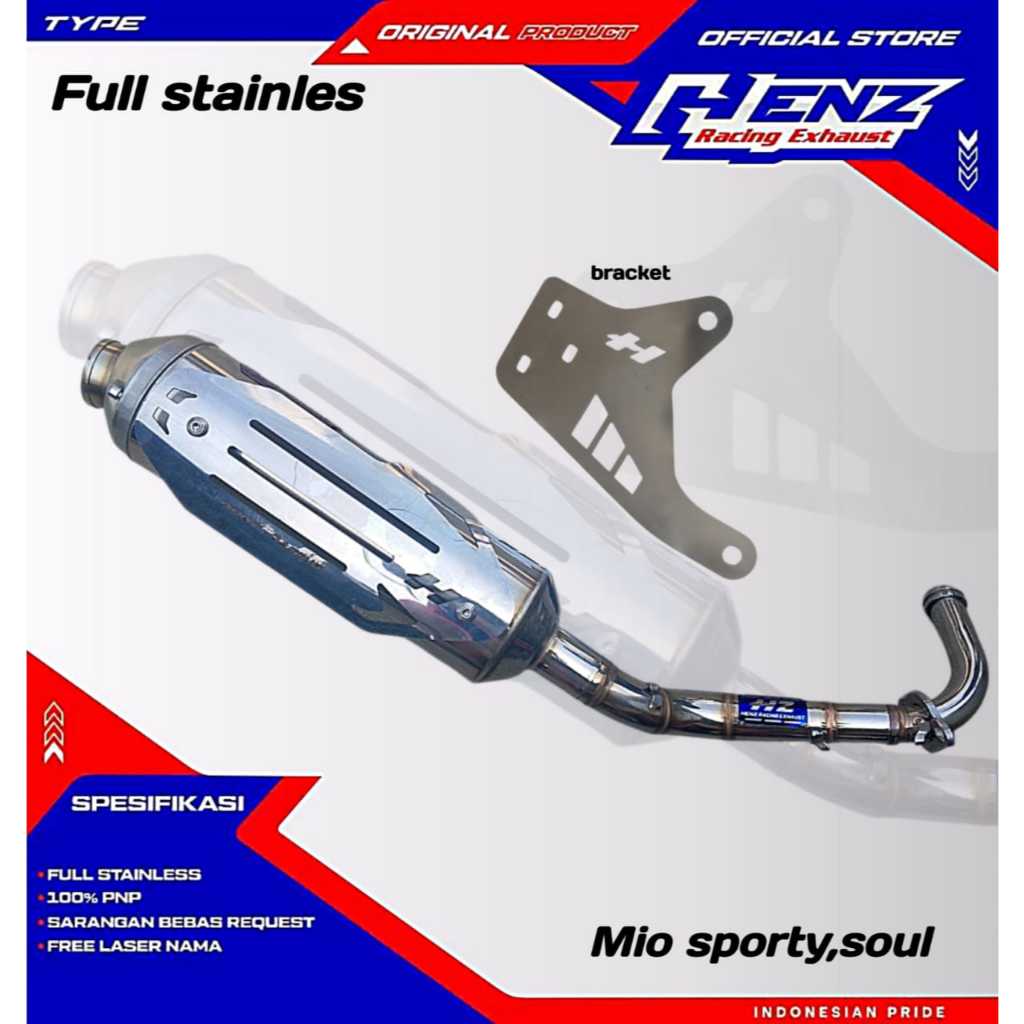 Kenalpot std racing MIO SPORTY,SOUL Henz racing exhaust