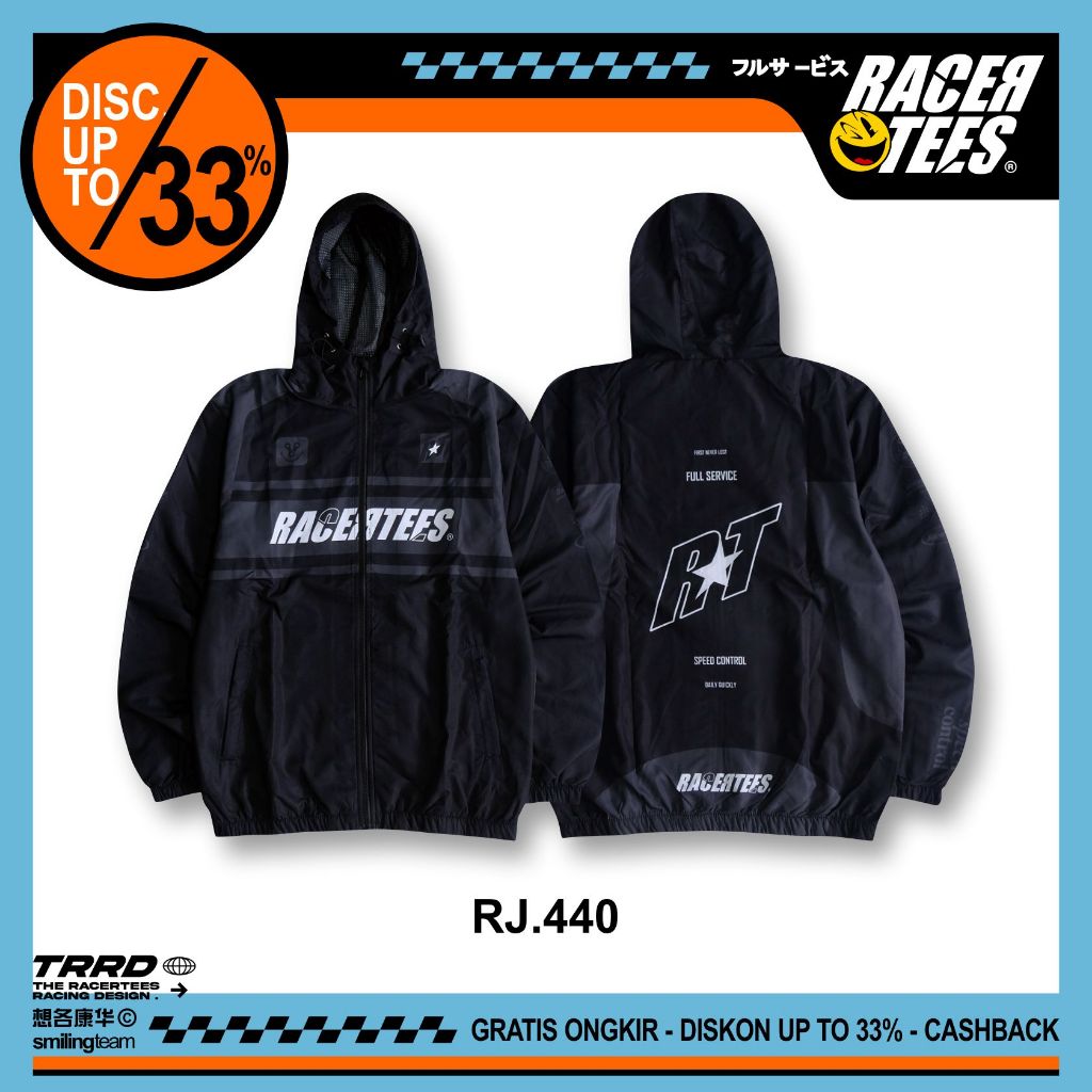 [NEW] RACERTEES Jaket Windbreaker Starter Black - RJ.440
