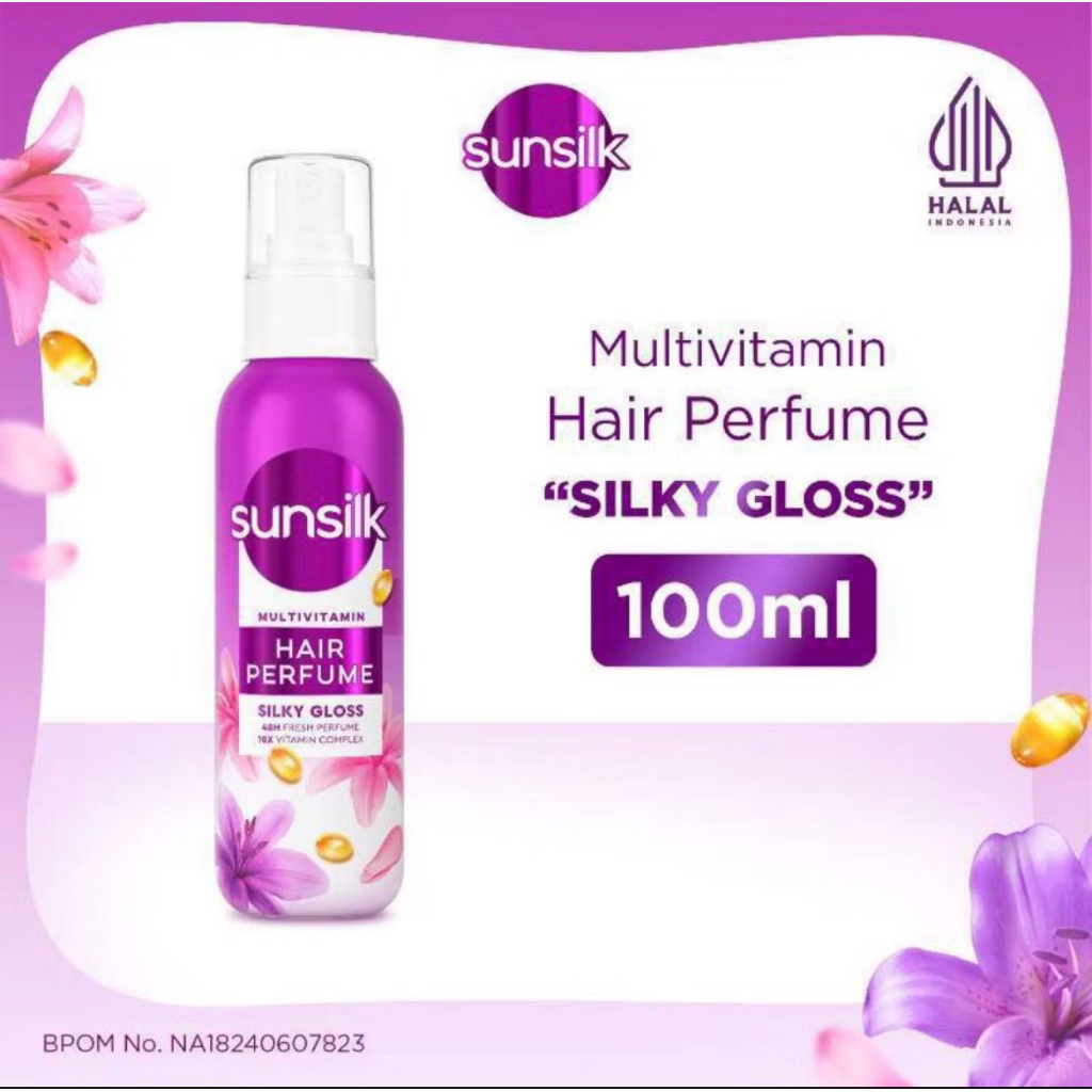 Sunsilk Multivitamin Hair Perfume Vitamin Rambut silky gloss 100ml (Ungu)