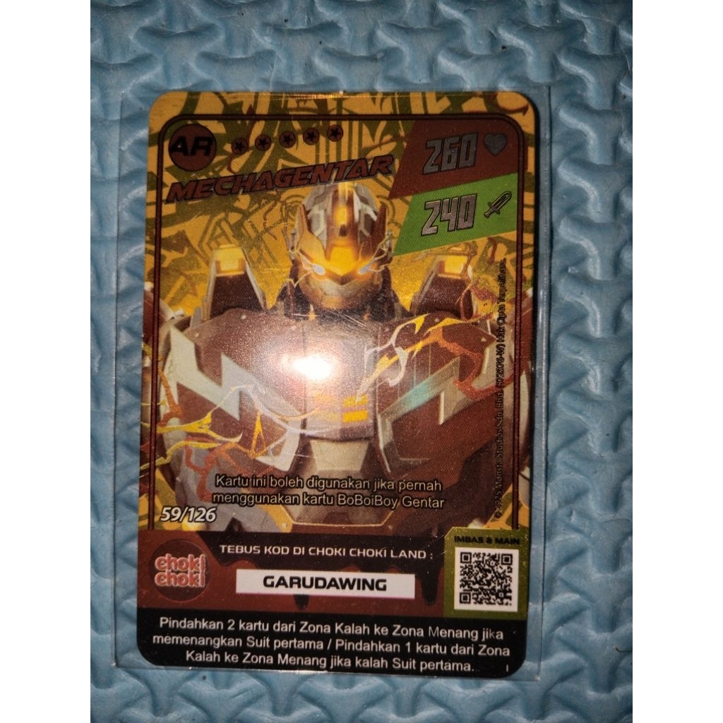 KARTU BOBOIBOY MECHAGENTAR AR CHOKI-CHOKI