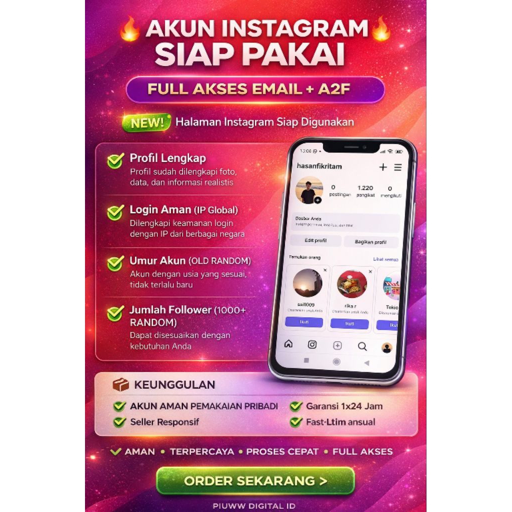 AKUN INSTAGRAM TUA BERFOLLOWERS 1K