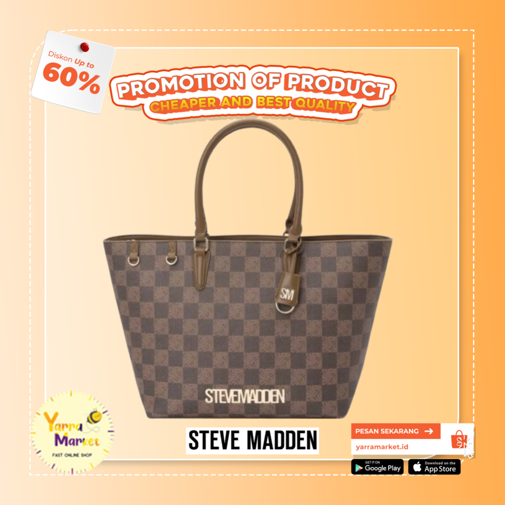 Steve Madden Bjude-7 Brown Tote Bag / Women Leather Bag { ORIGINAL / BRANDED }