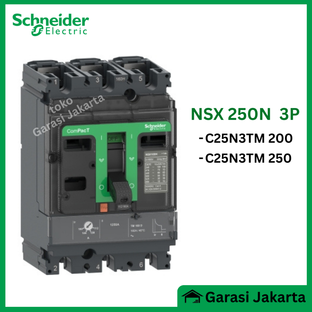 Schneider MCCB NSX 250N 3P 200a 250a / NSX250N