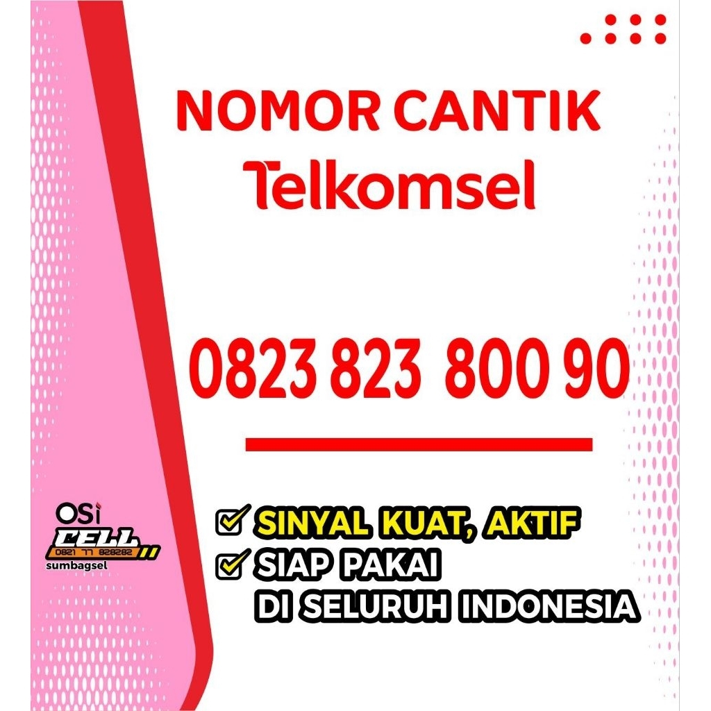 Nomor Cantik Telkomsel - As lama 0823