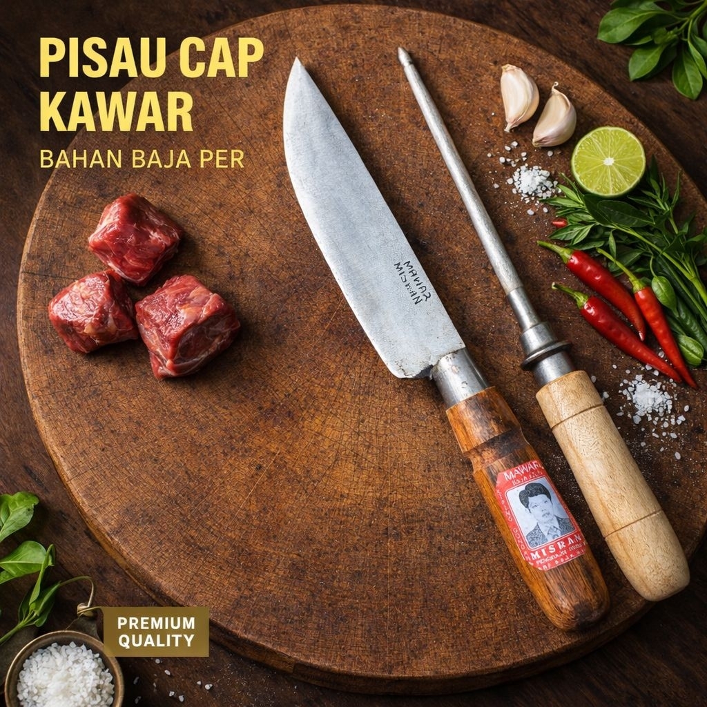 Pisau Dapur Baja Per + Asahan Pisau Tajam Awet Tahan Lama(MAWAR+ASS)