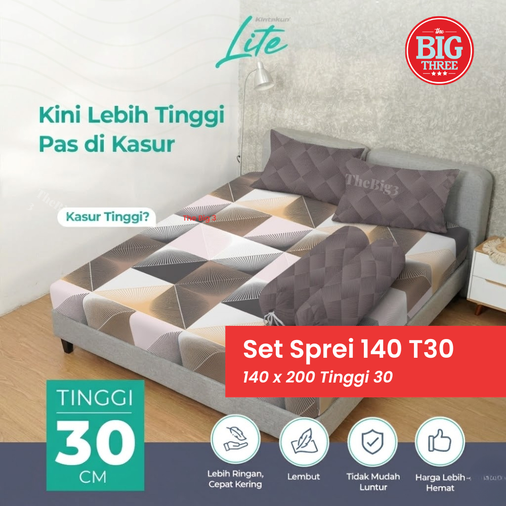 KINTAKUN LITE Sprei 140x200 Tinggi 30 cm Microtex Disperse Tidak Luntur Awet Lembut SP T30 THEBIG3