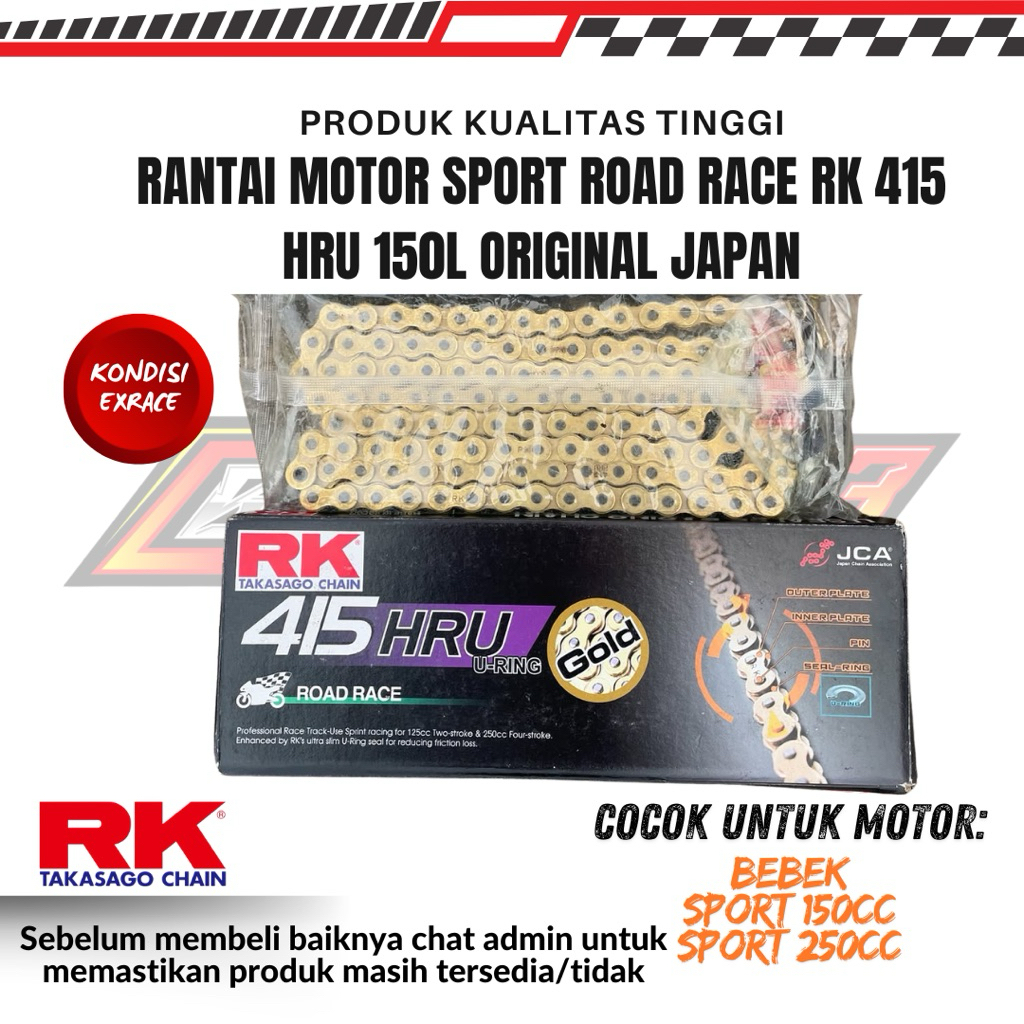 Rantai Motor RK 415 HRU 150L (Original Japan)