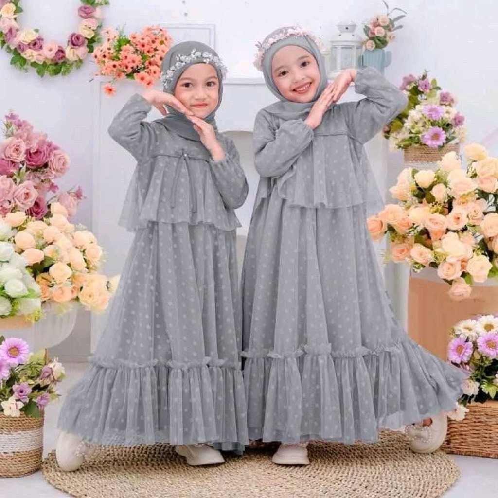 busana muslim anak perempuan paket reseller 10 baju